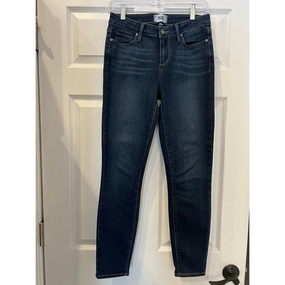 PAIGE Verdugo Ankle Jeans Rayon Blend Dark Indigo Skinny Sz 27 Classic Versatile